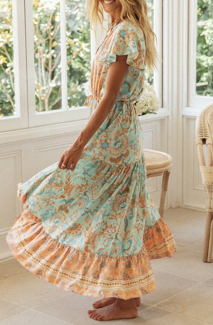 Savannah Flutter Sleeve Maxi Dress – Prim Lane