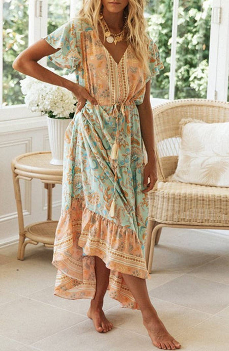 Savannah Flutter Sleeve Maxi Dress