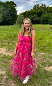 Ruby Floral Organza Maxi Dress