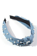 Denim & Pearl Headband