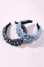 Denim & Pearl Headband