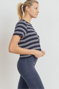 Bamboo Striped Cropped Top