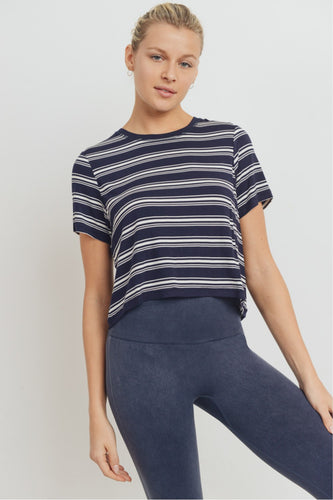 Bamboo Striped Cropped Top
