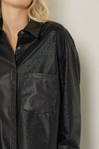 On the Wild Side Faux Leather Shirt